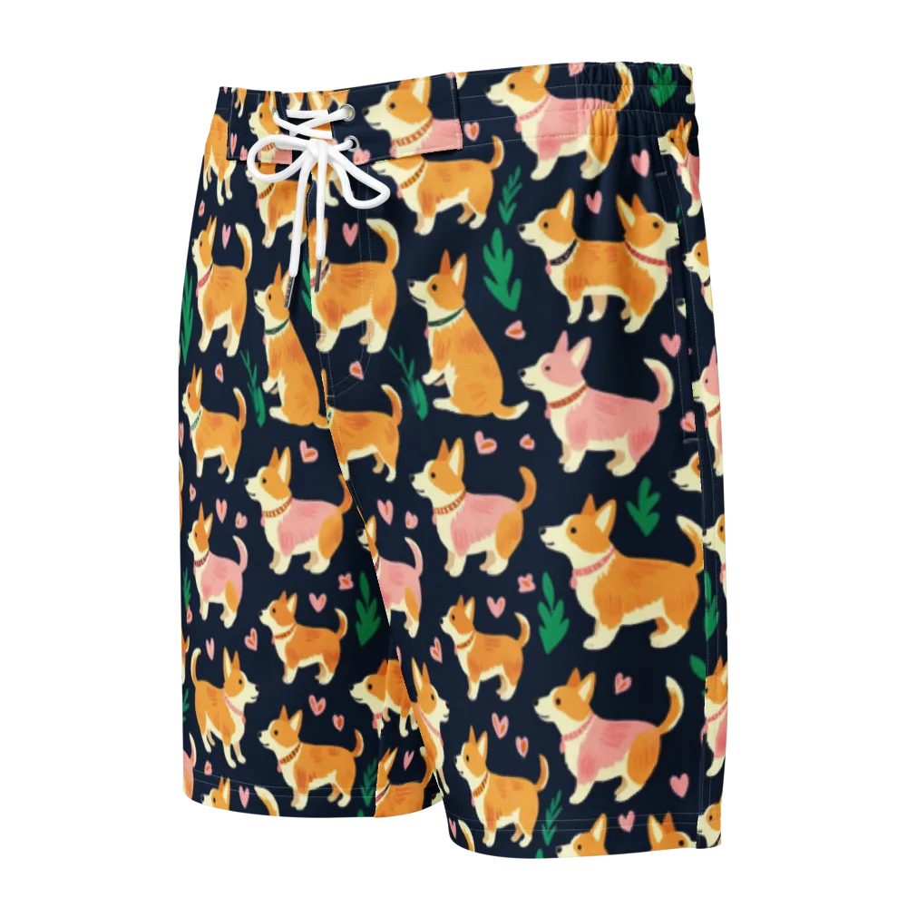 Paws And Petals on Men's Board Shorts — Front