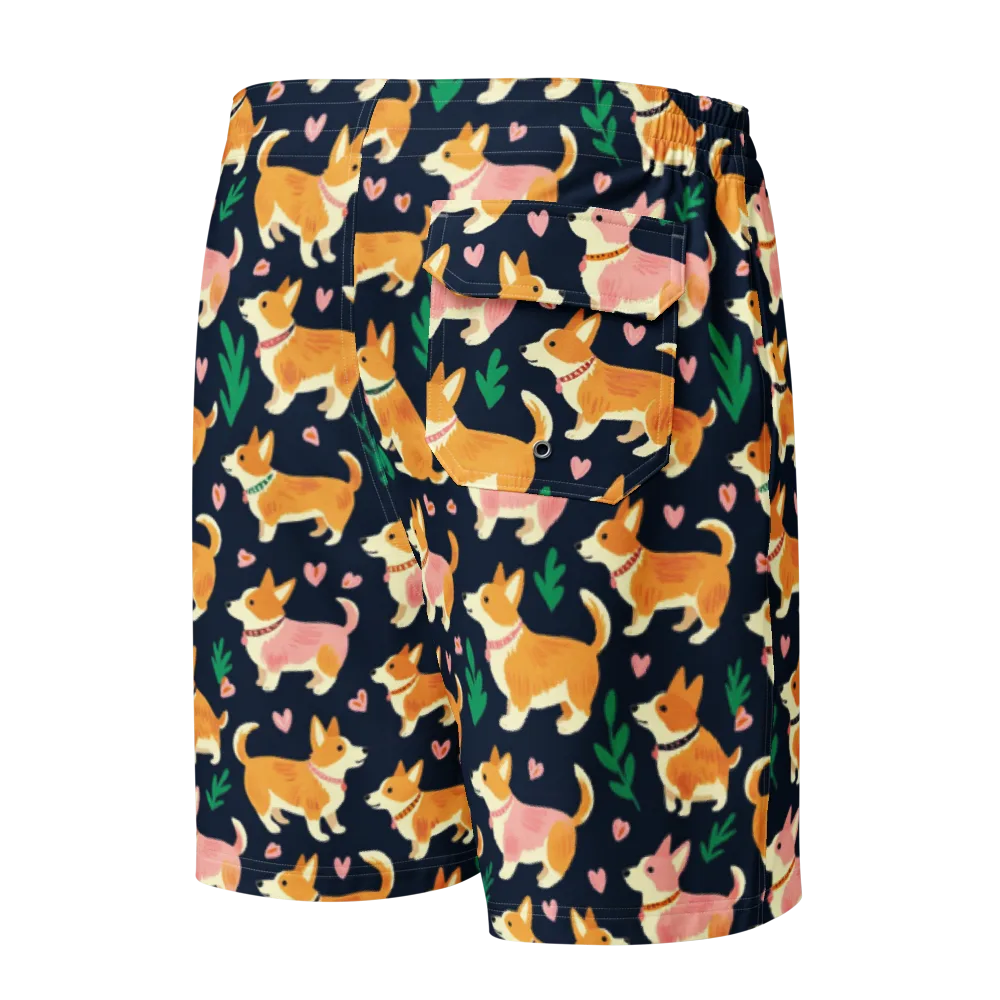 Paws And Petals on Men's Board Shorts — Back