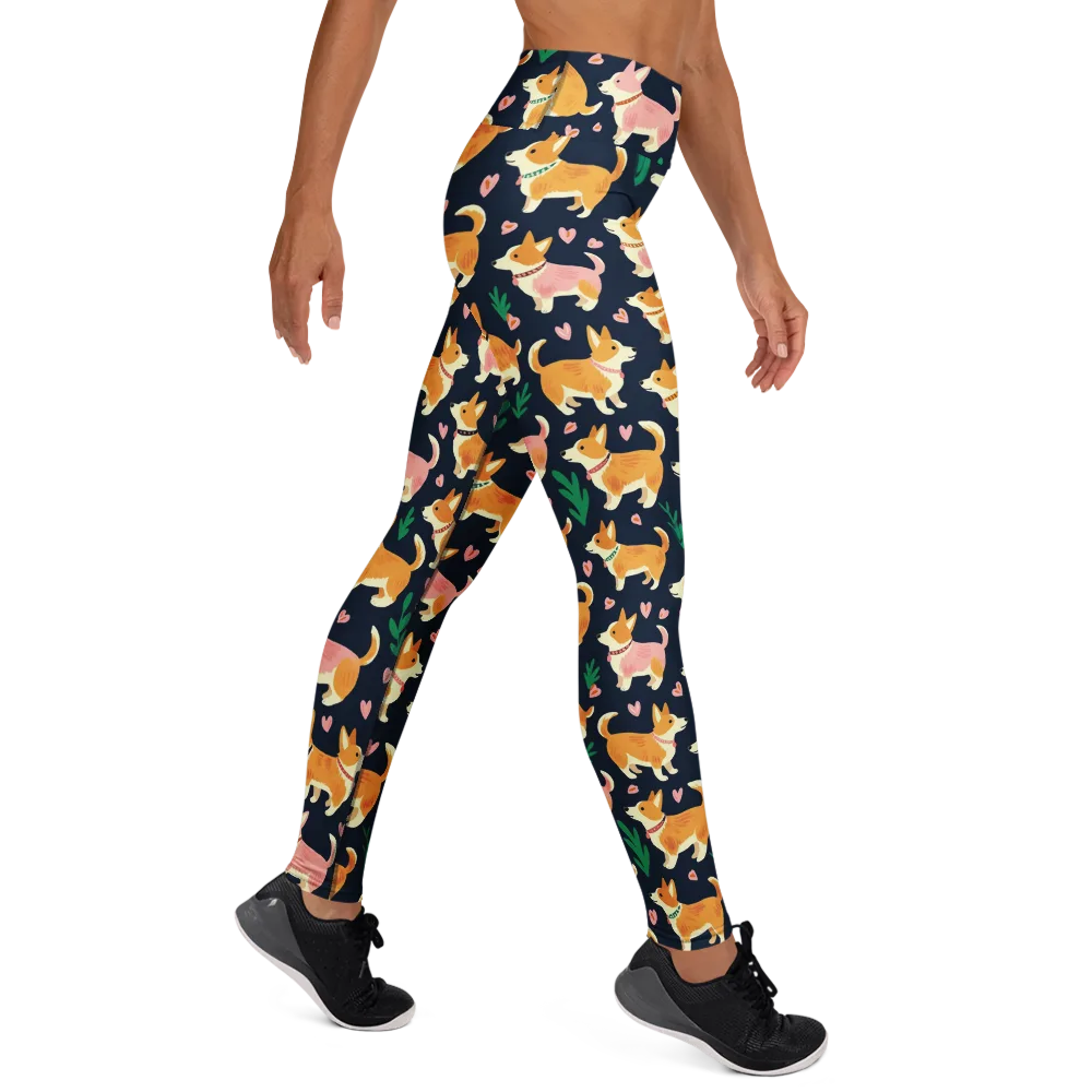 Paws And Petals on Yoga Leggings — Right