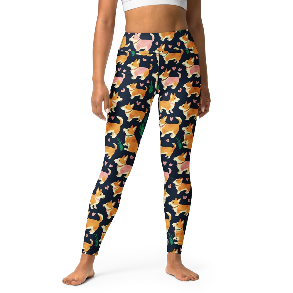 Paws And Petals on Yoga Leggings — Front