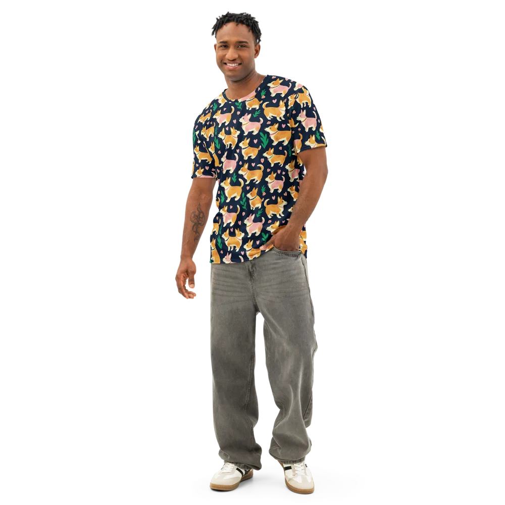 Paws And Petals on Men's Cotton Crew Neck T-Shirt — Front