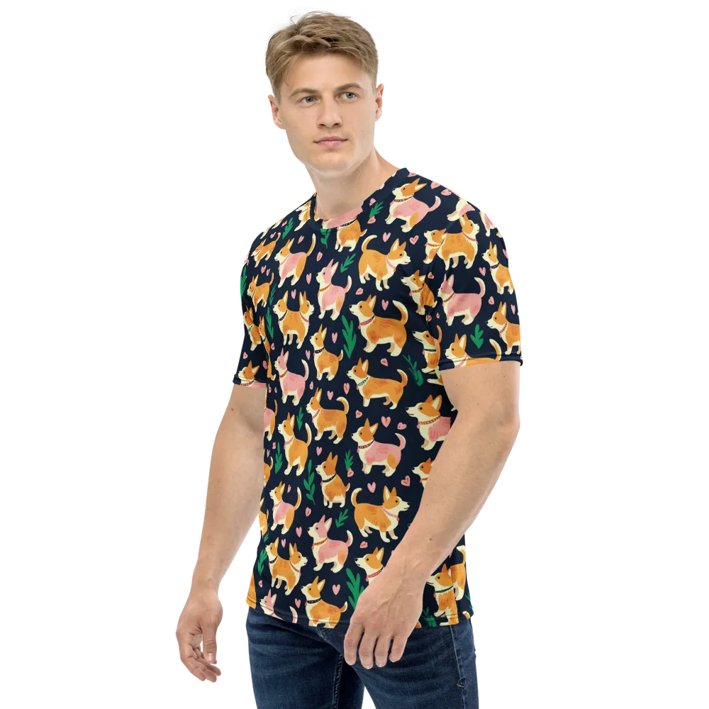 Paws And Petals on Men's Crew Neck T-Shirt — Left