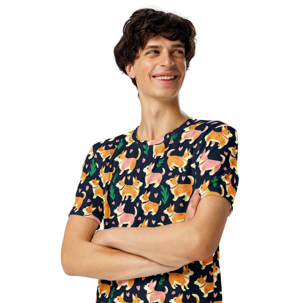 Paws And Petals on Men's Crew Neck T-Shirt — Left Front