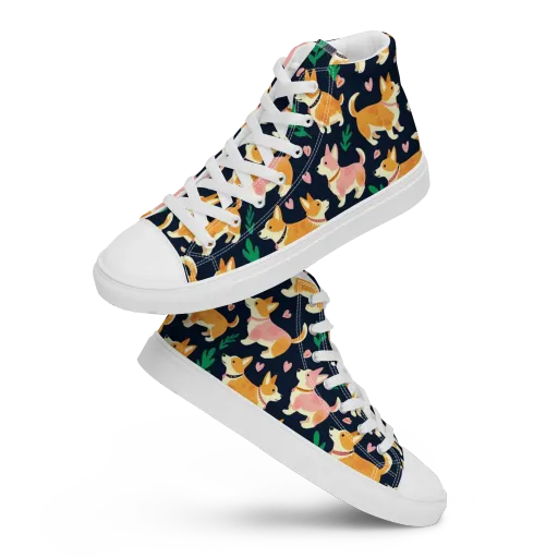 Paws And Petals on a Women's High Top Canvas Shoes
