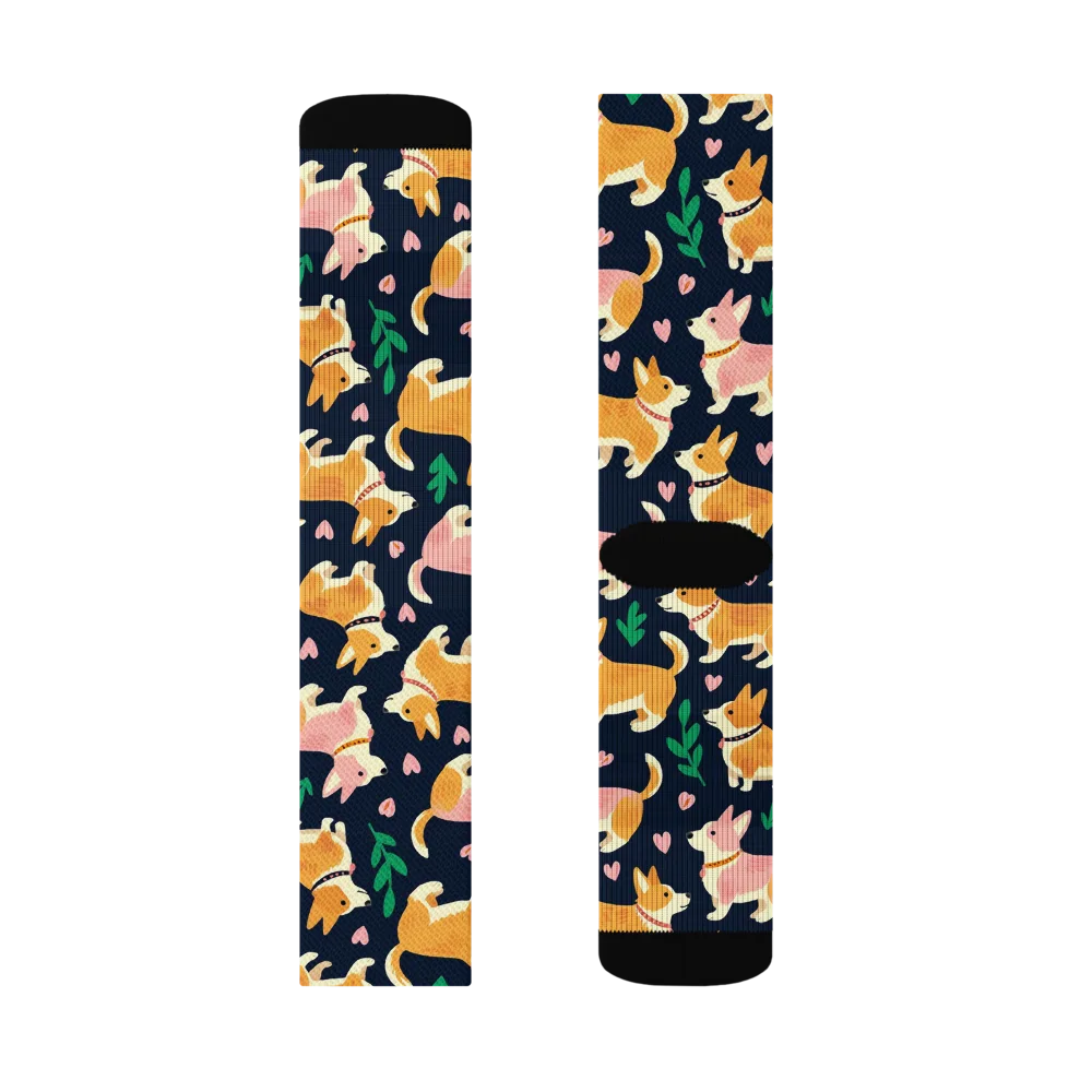 Paws And Petals on Socks — Left Sock