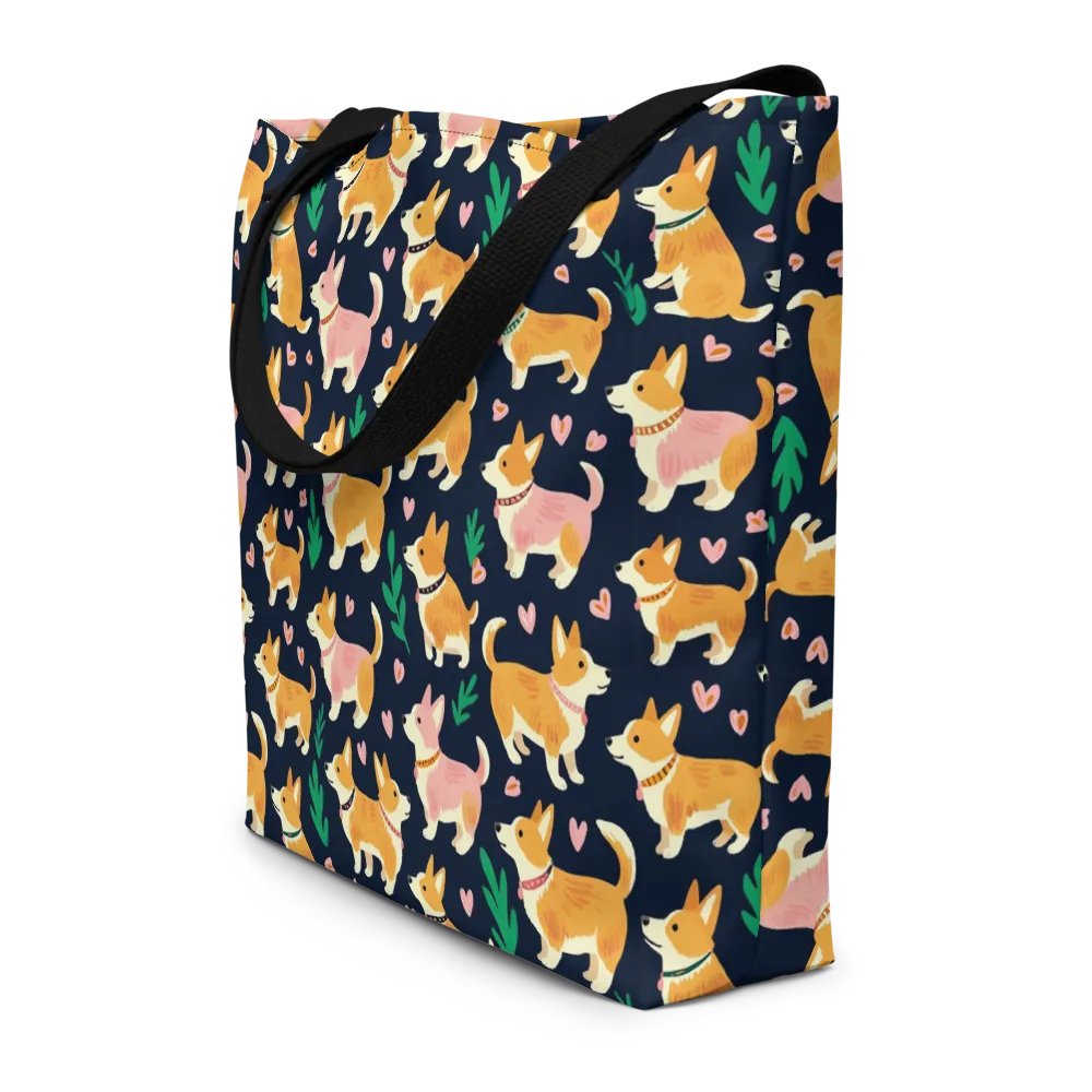 Paws And Petals on Large Tote Bag W/ Pocket — Front