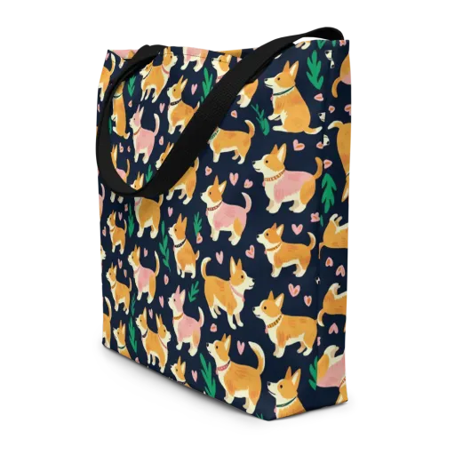 Paws And Petals on a Large Tote Bag W/ Pocket
