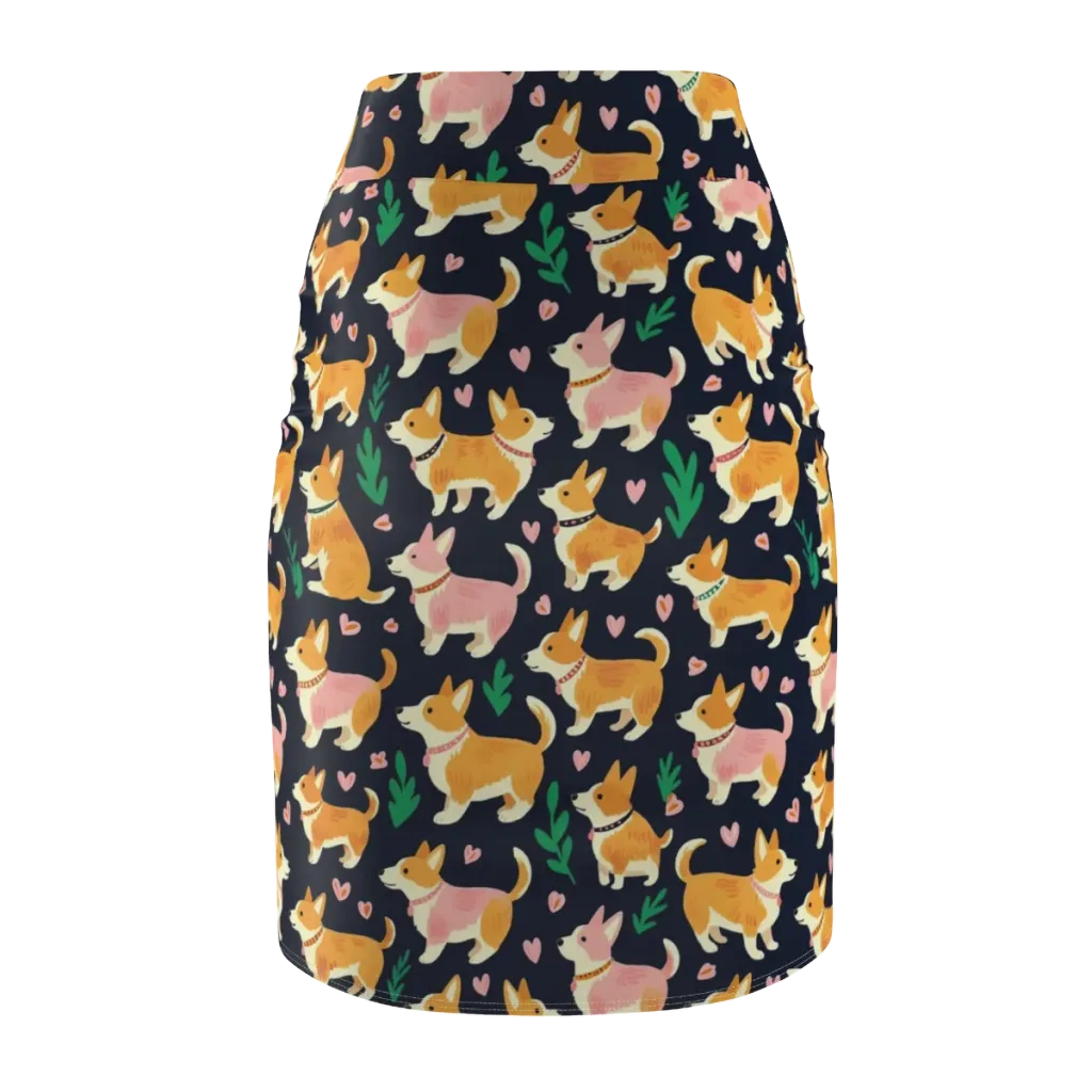 Paws And Petals on Pencil Skirt — Back