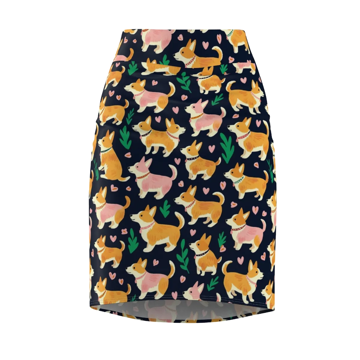 Paws And Petals on Pencil Skirt — Front