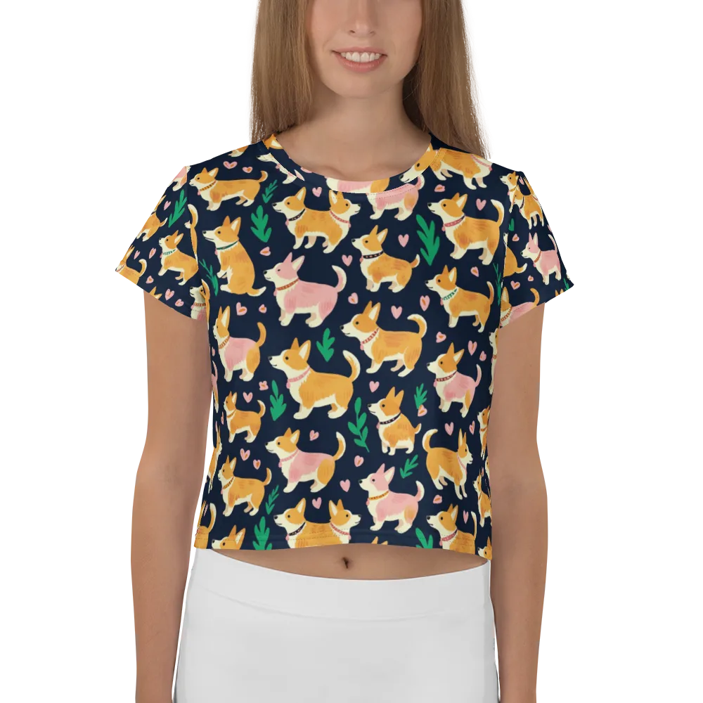 Paws And Petals on Crop Tee — Front