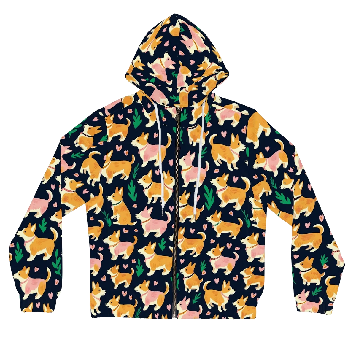 Paws And Petals on Women's Full-Zip Hoodie — Front