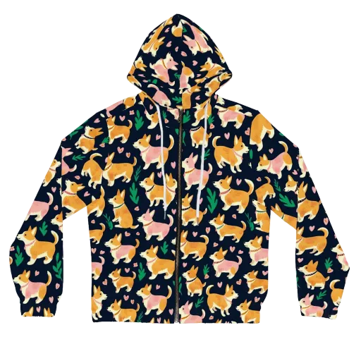 Paws And Petals on a Women's Full-Zip Hoodie