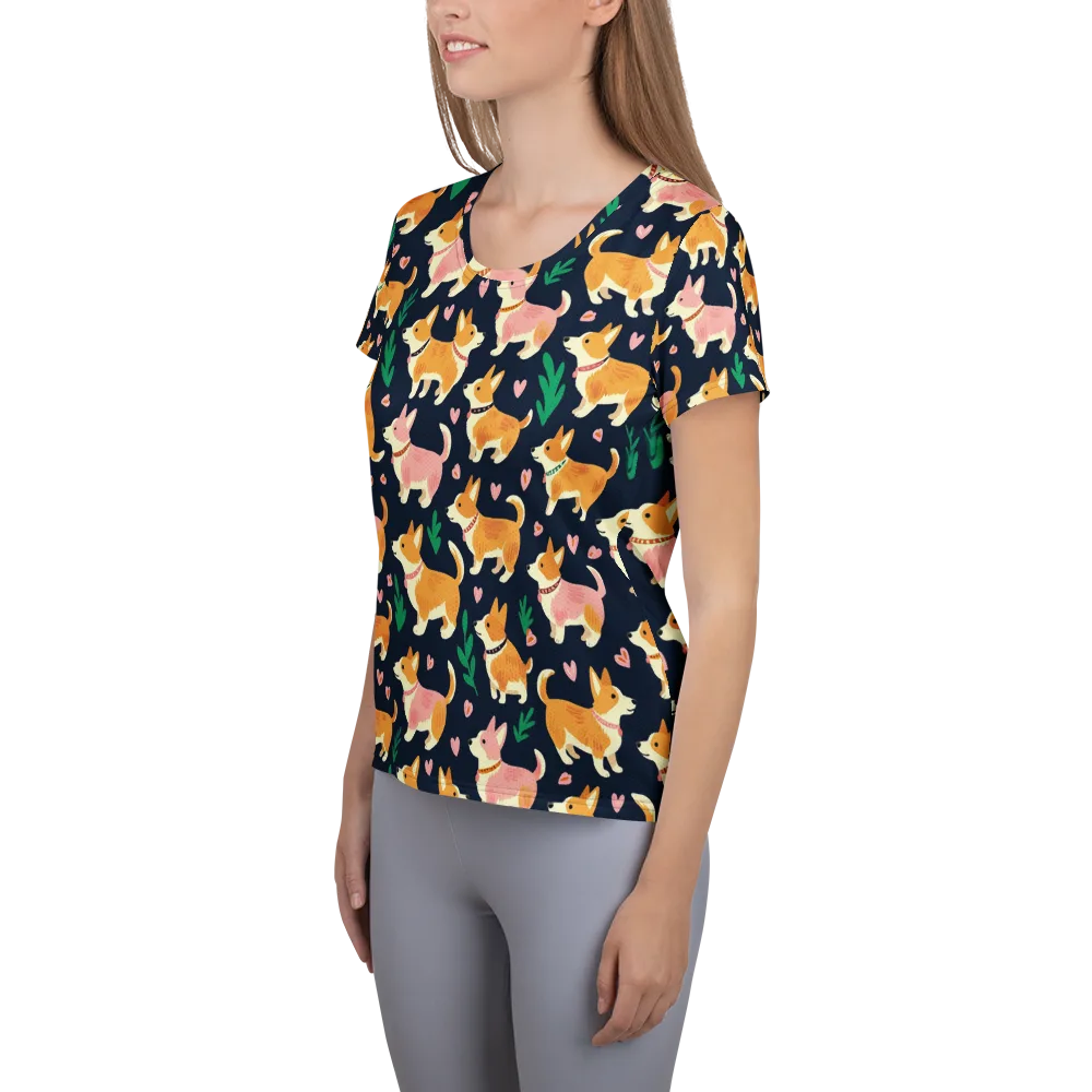 Paws And Petals on Women's Athletic T-Shirt — Left