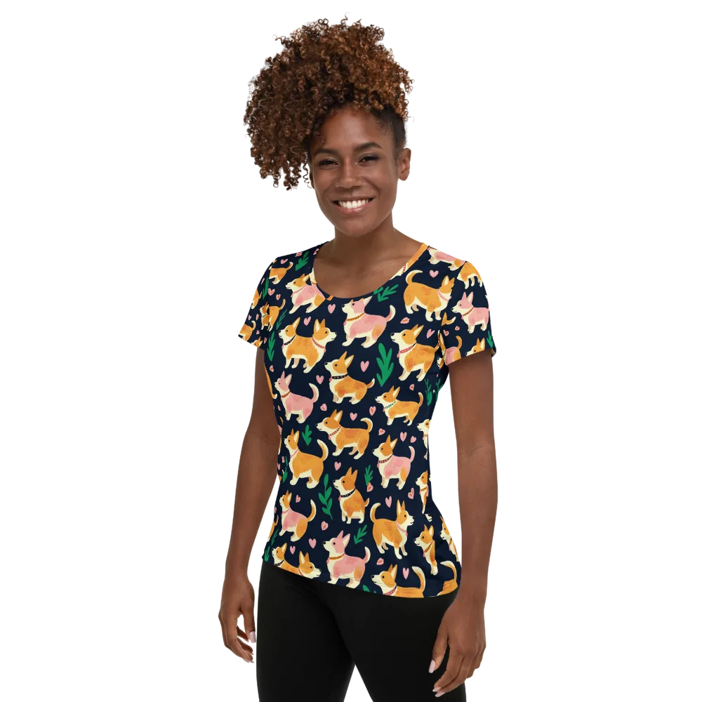 Paws And Petals on Women's Athletic T-Shirt — Left