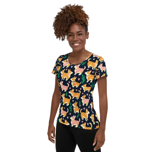Paws And Petals on a Women's Athletic T-Shirt