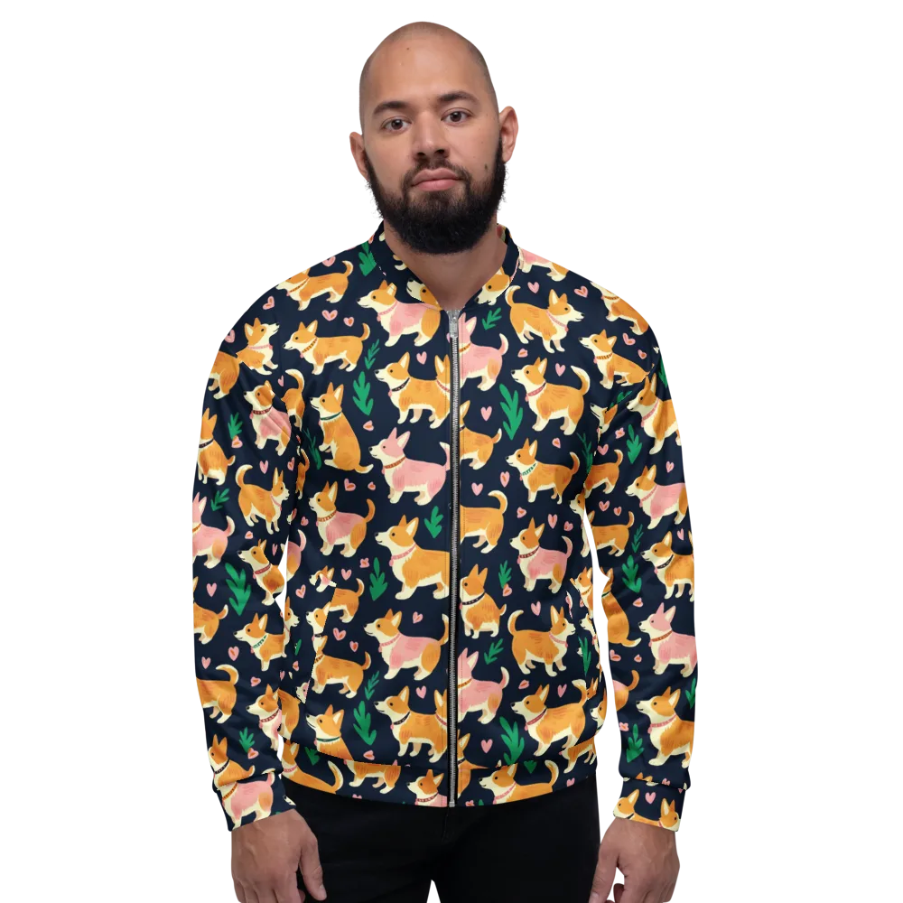 Paws And Petals on Bomber Jacket — Front
