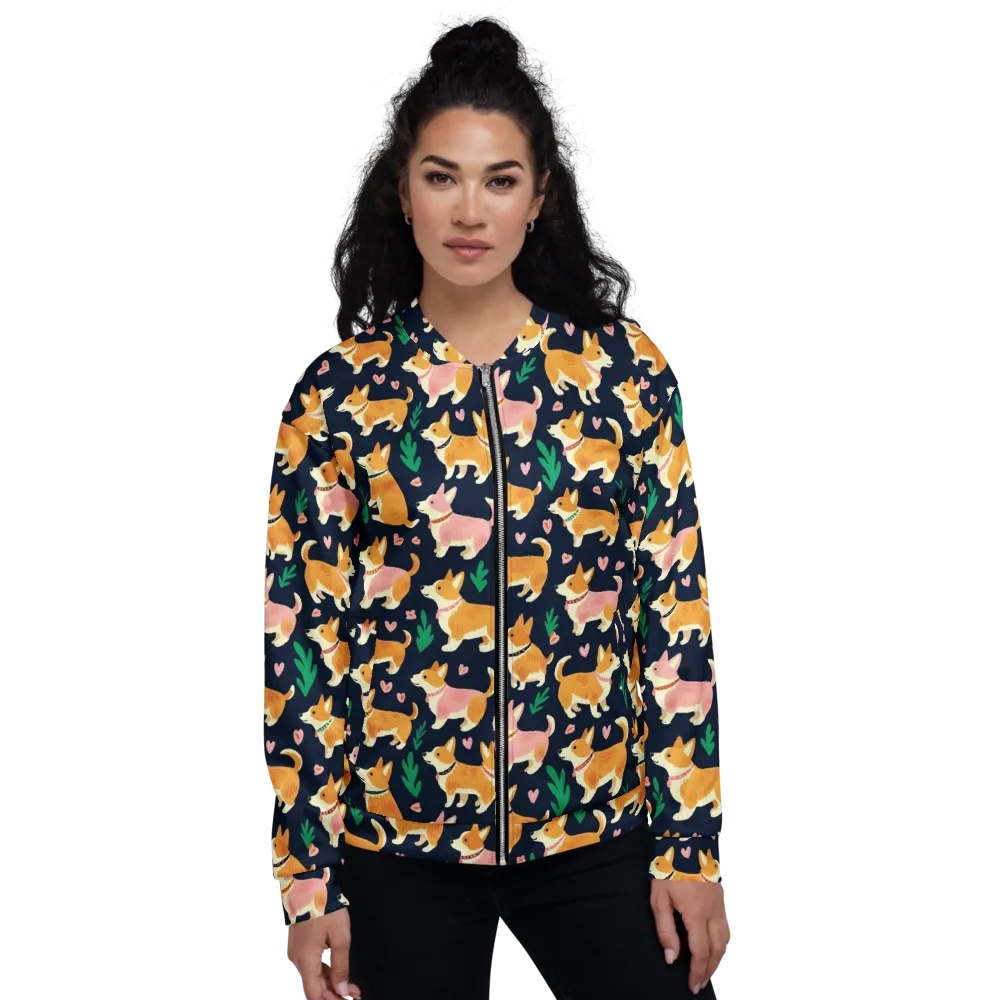 Paws And Petals on Bomber Jacket — Front