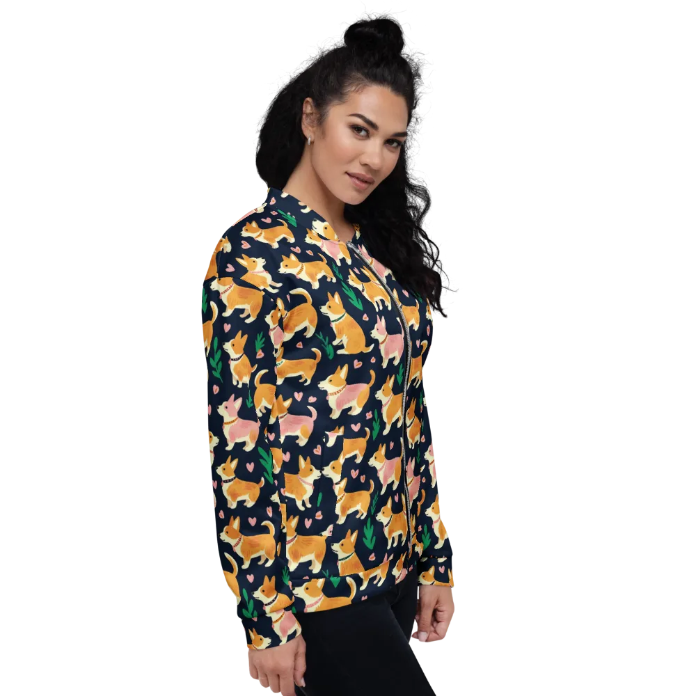 Paws And Petals on Bomber Jacket — Right