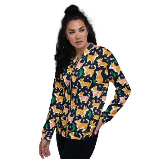 Paws And Petals on a Bomber Jacket