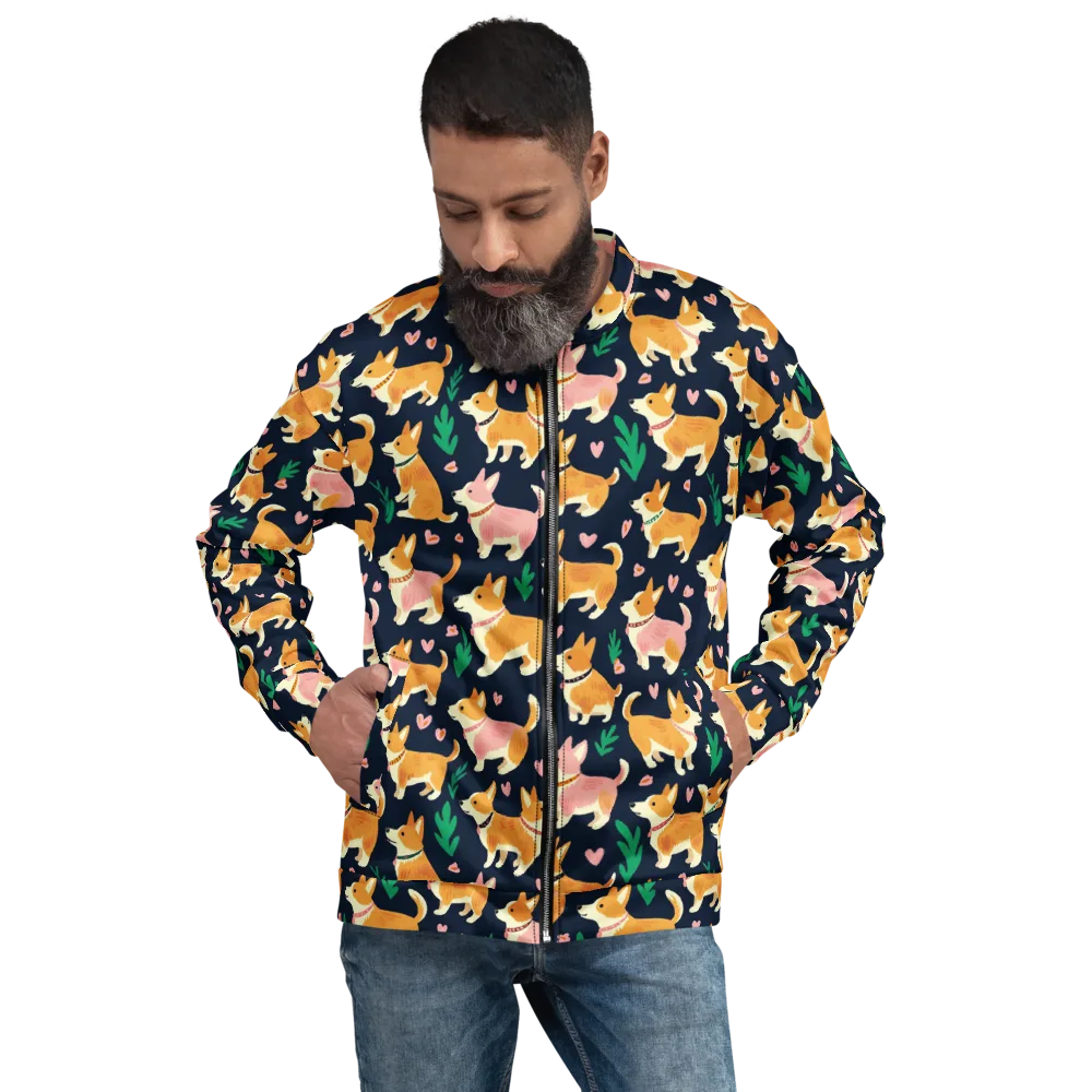 Paws And Petals on Bomber Jacket — Front