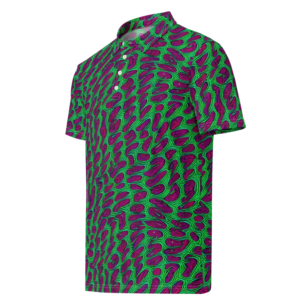 Neon Amoeba on Men's Slim Fit Polo Shirt — Left Front