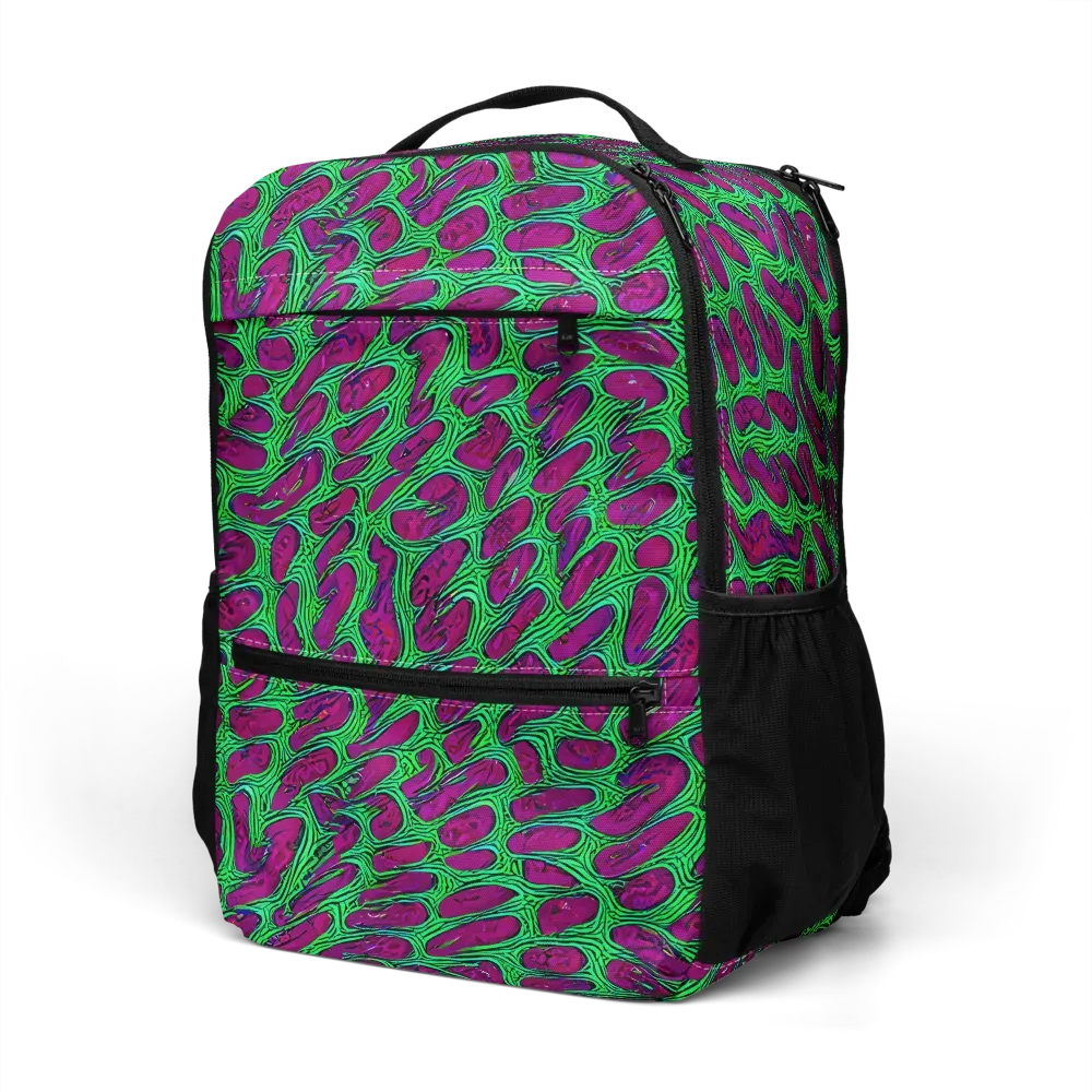 Neon Amoeba on Utility Backpack — Left Front
