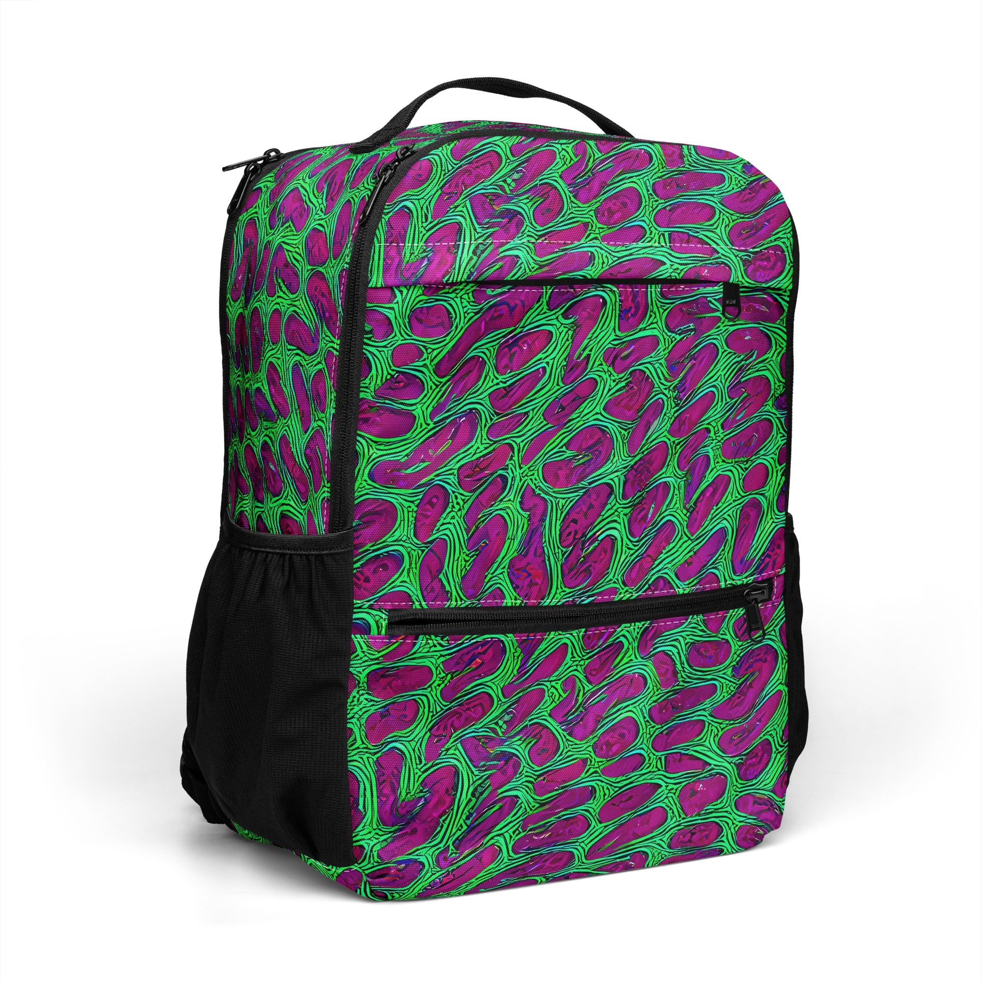 Neon Amoeba on Utility Backpack — Right Front