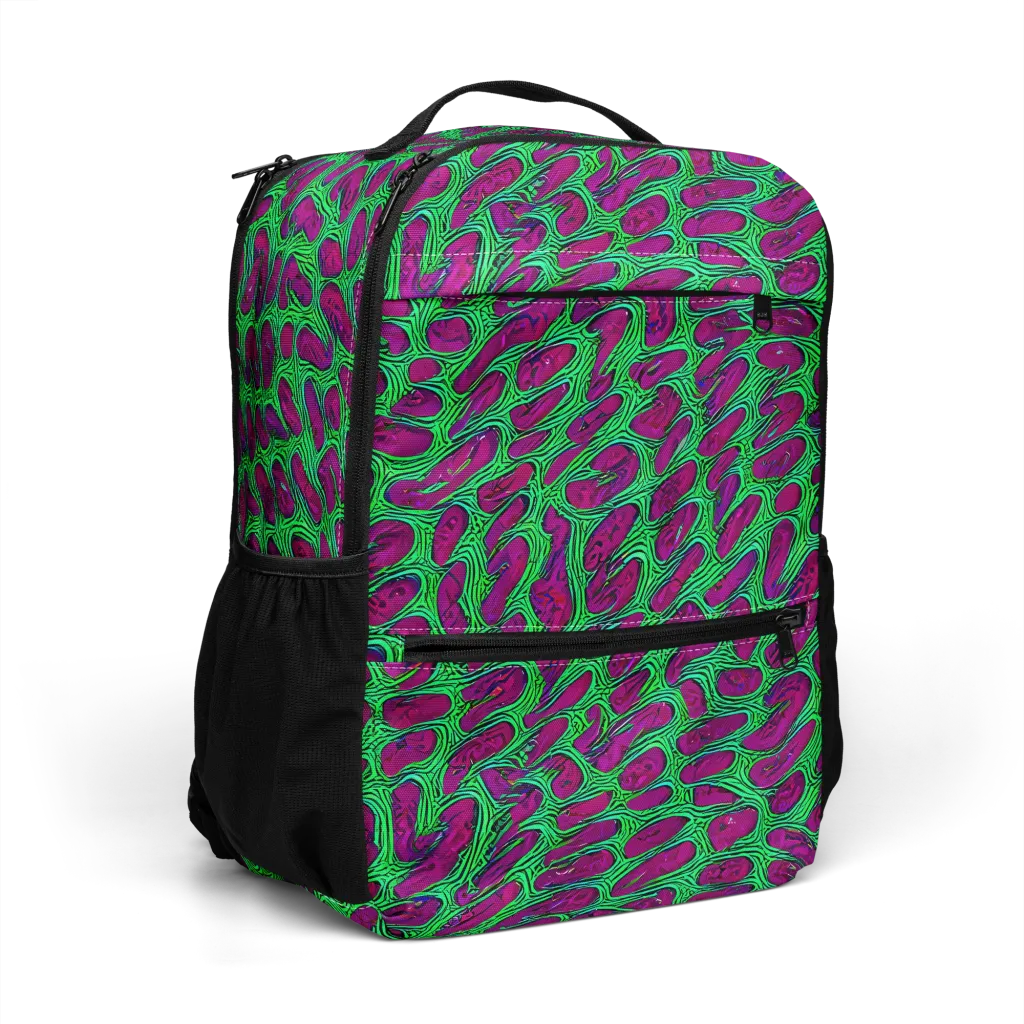 Neon Amoeba on Utility Backpack — Right Front