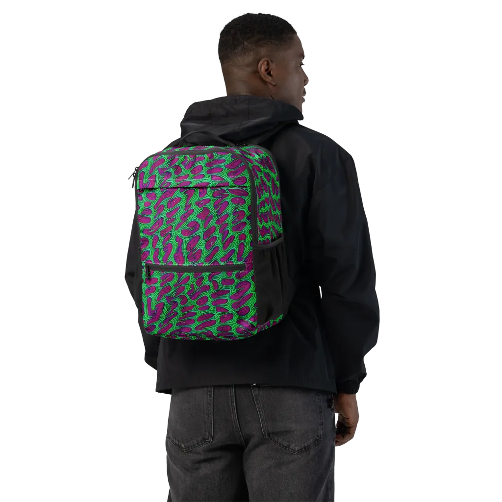 Neon Amoeba on Utility Backpack — Back
