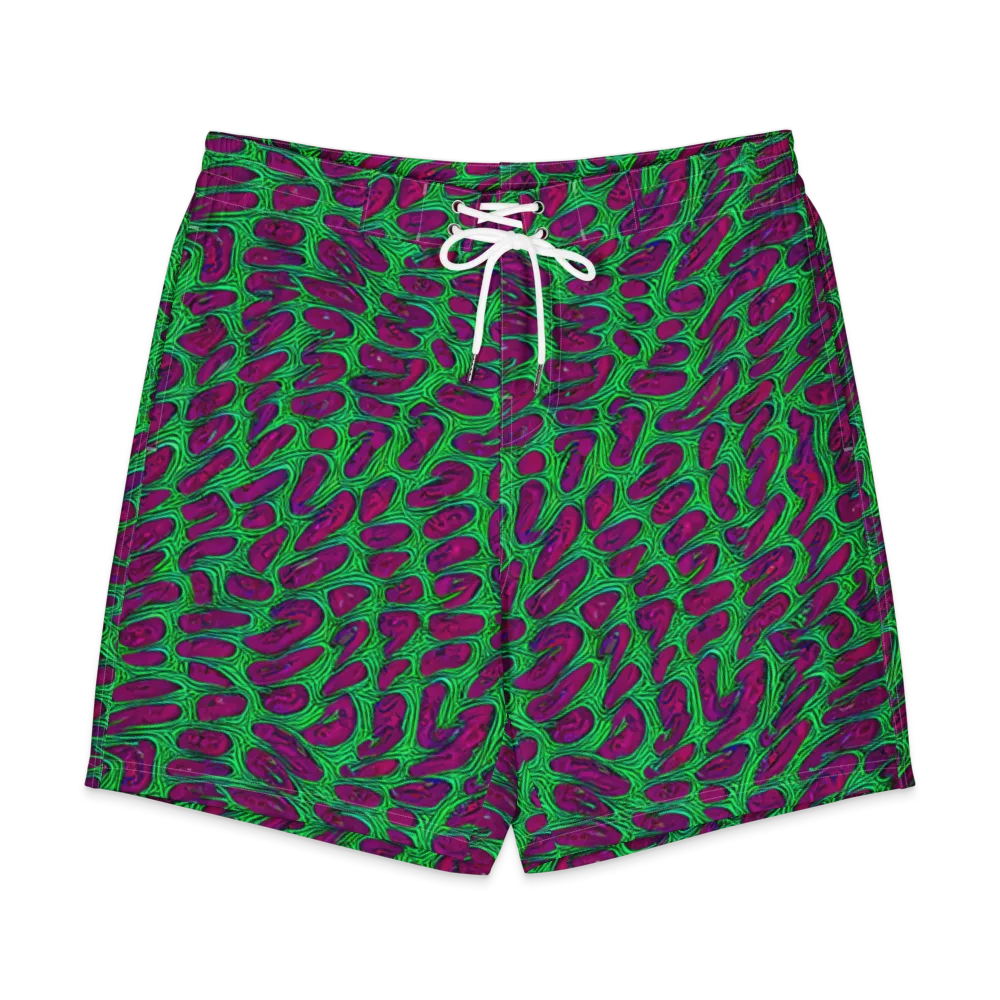 Neon Amoeba on Men's Board Shorts — Front