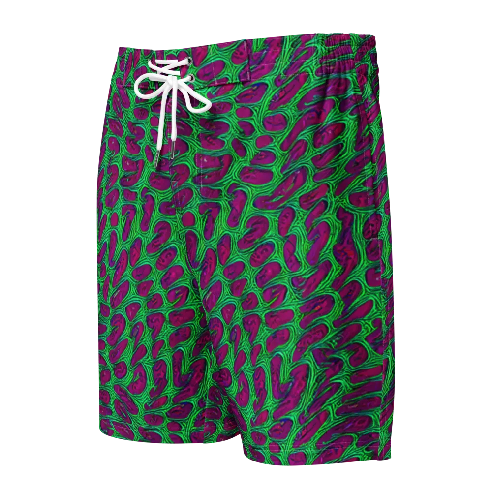 Neon Amoeba on Men's Board Shorts — Front