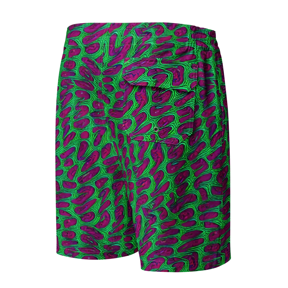Neon Amoeba on Men's Board Shorts — Back