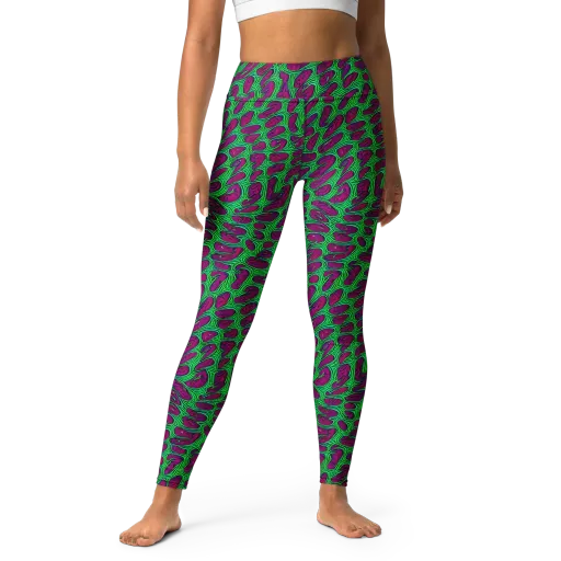 Neon Amoeba on a Yoga Leggings