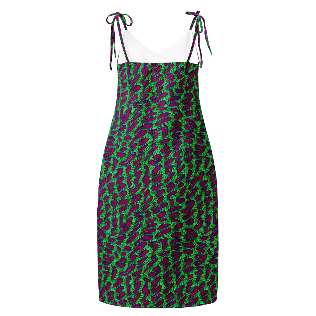 Neon Amoeba on Slip Dress — Back