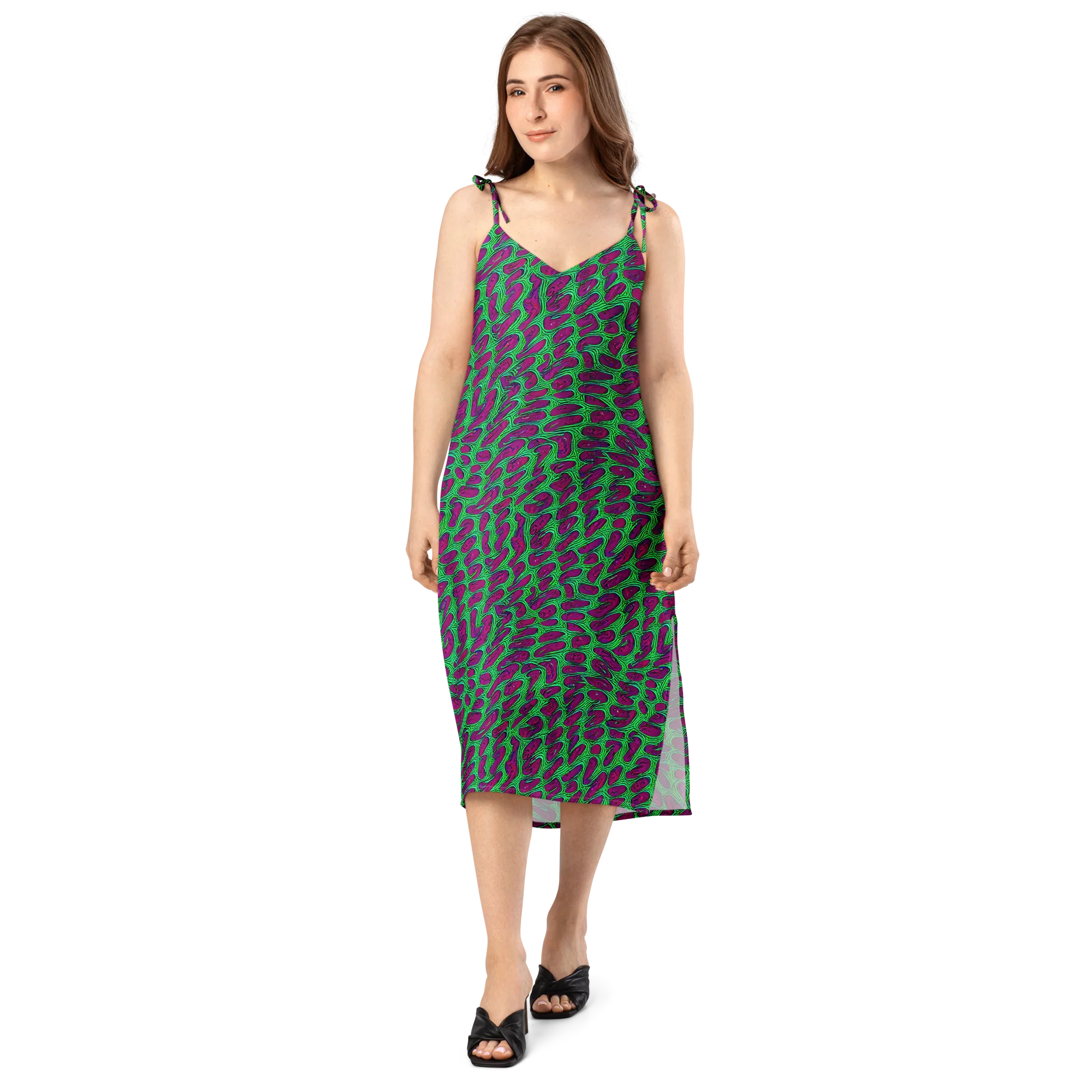 Neon Amoeba on Slip Dress — Front