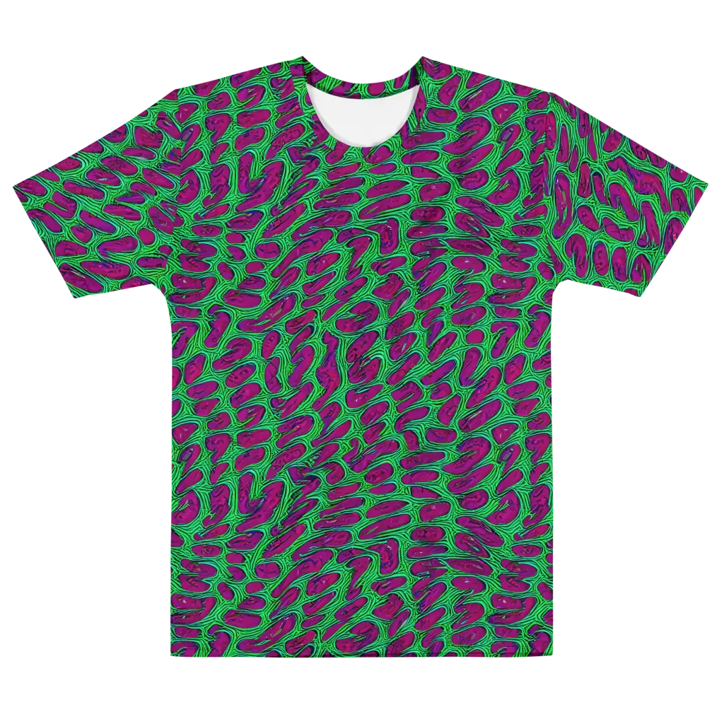 Neon Amoeba on Men's Cotton Crew Neck T-Shirt — Front