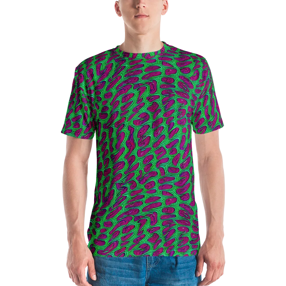 Neon Amoeba on Men's Crew Neck T-Shirt — Front