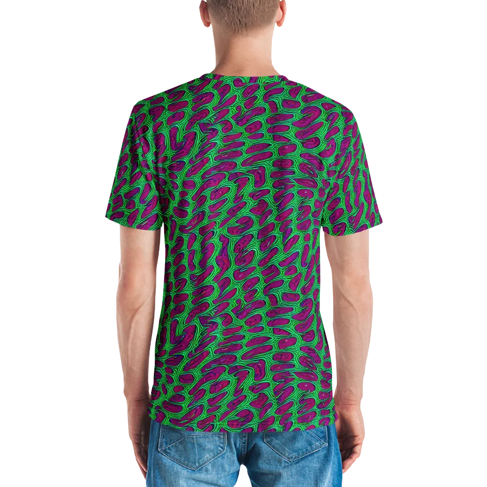 Neon Amoeba on Men's Crew Neck T-Shirt — Back