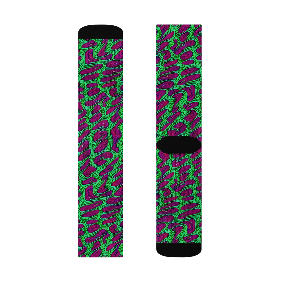 Neon Amoeba on Socks — Left Sock