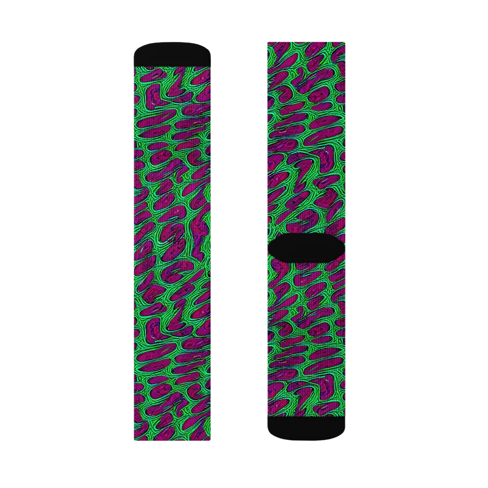 Neon Amoeba on Socks — Right Sock