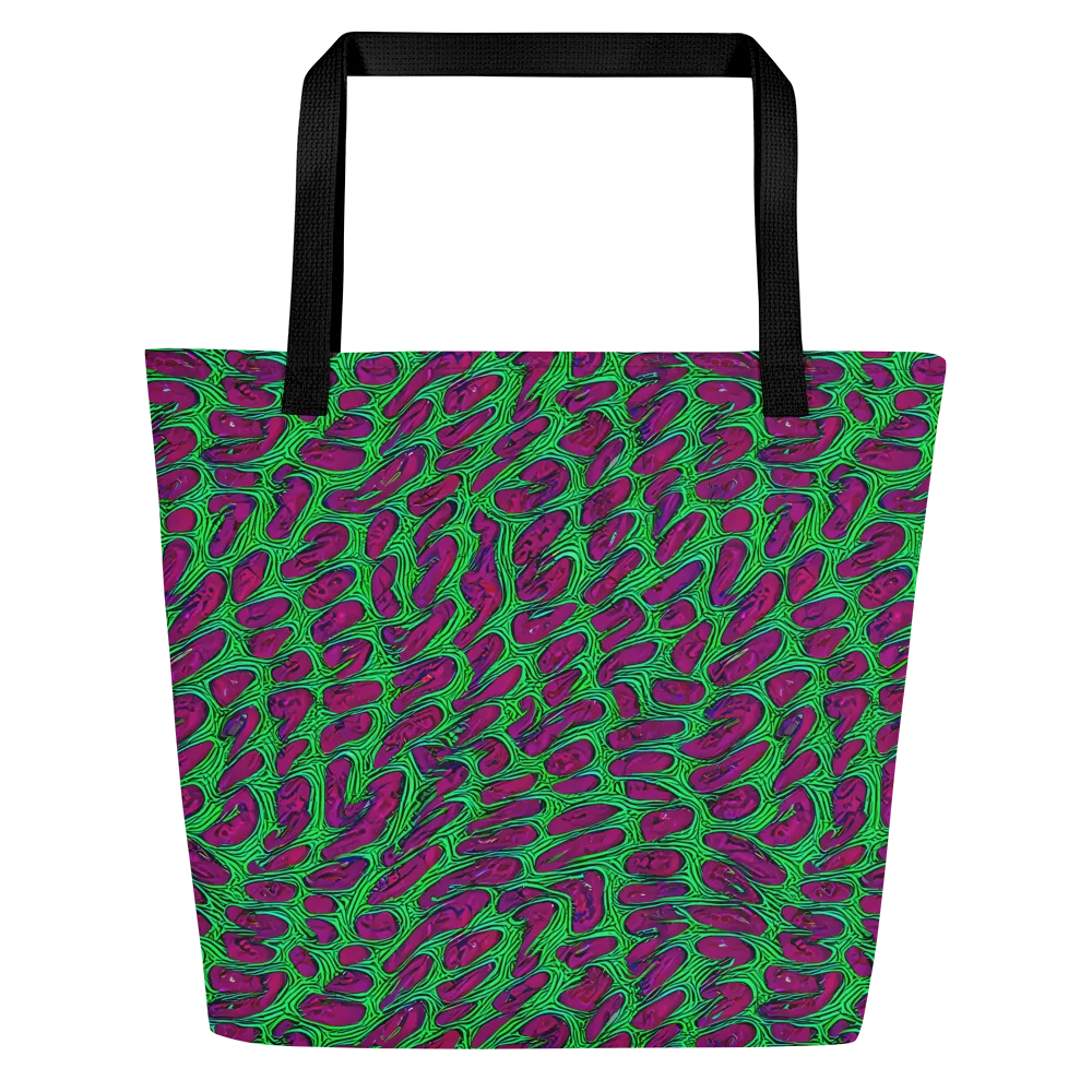 Neon Amoeba on Large Tote Bag W/ Pocket — Front