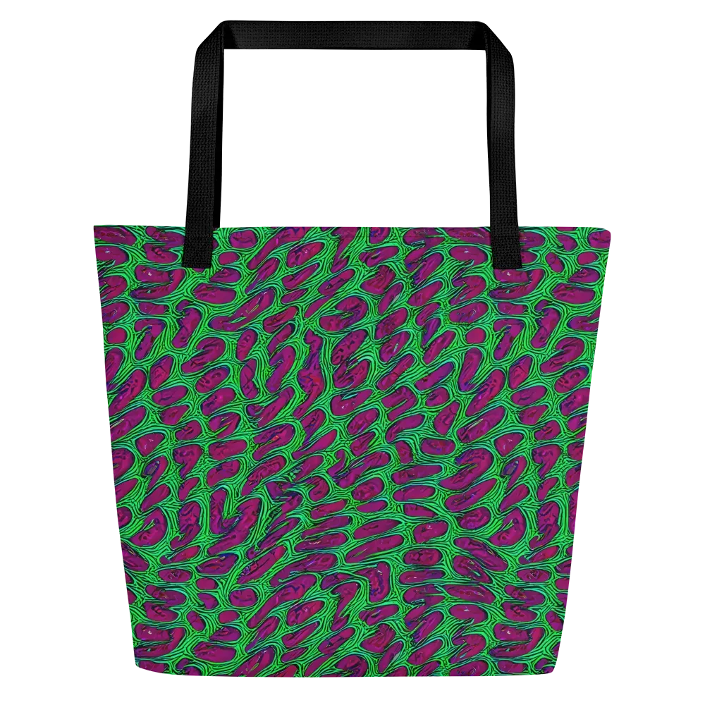 Neon Amoeba on Large Tote Bag W/ Pocket — Front