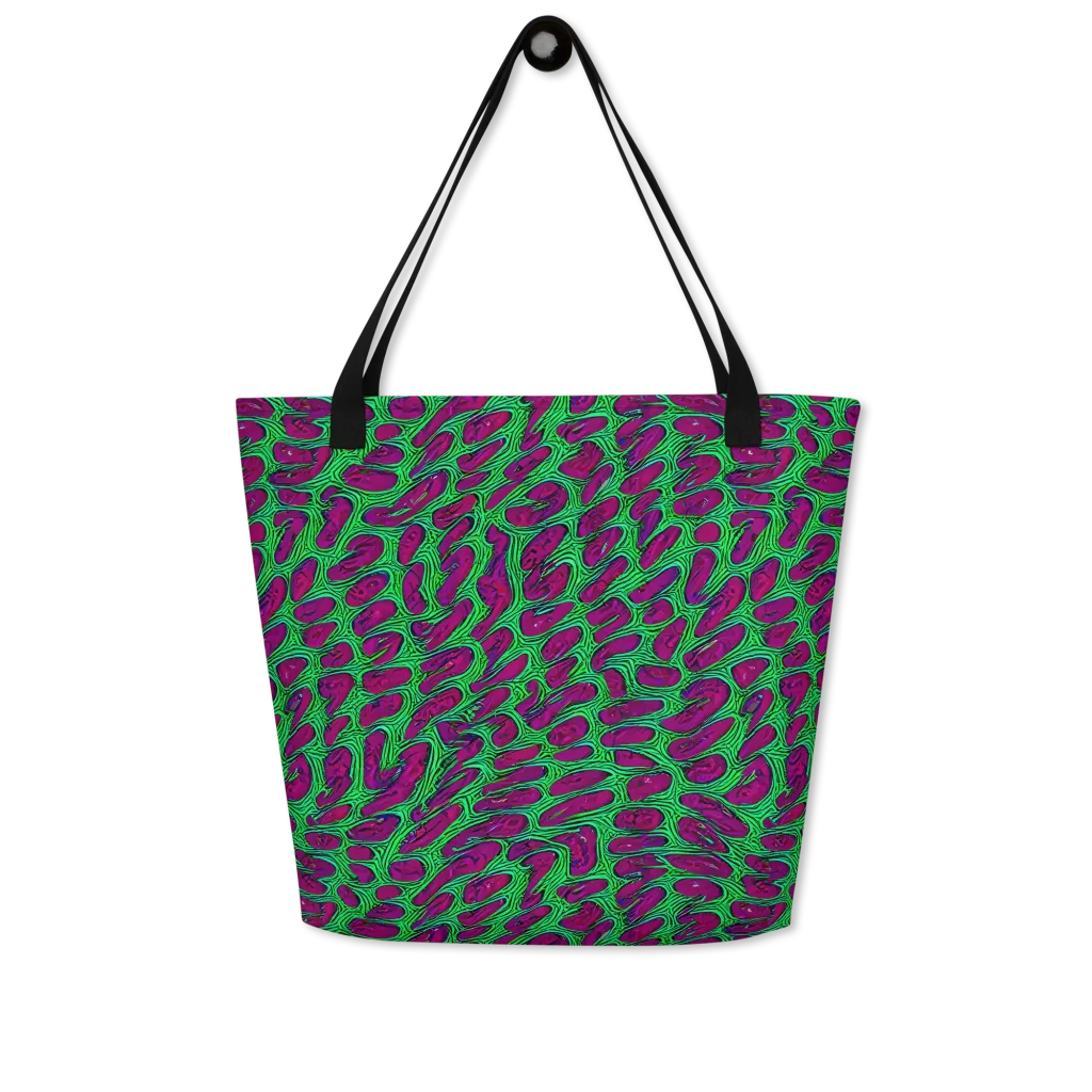 Neon Amoeba on Large Tote Bag W/ Pocket — Front
