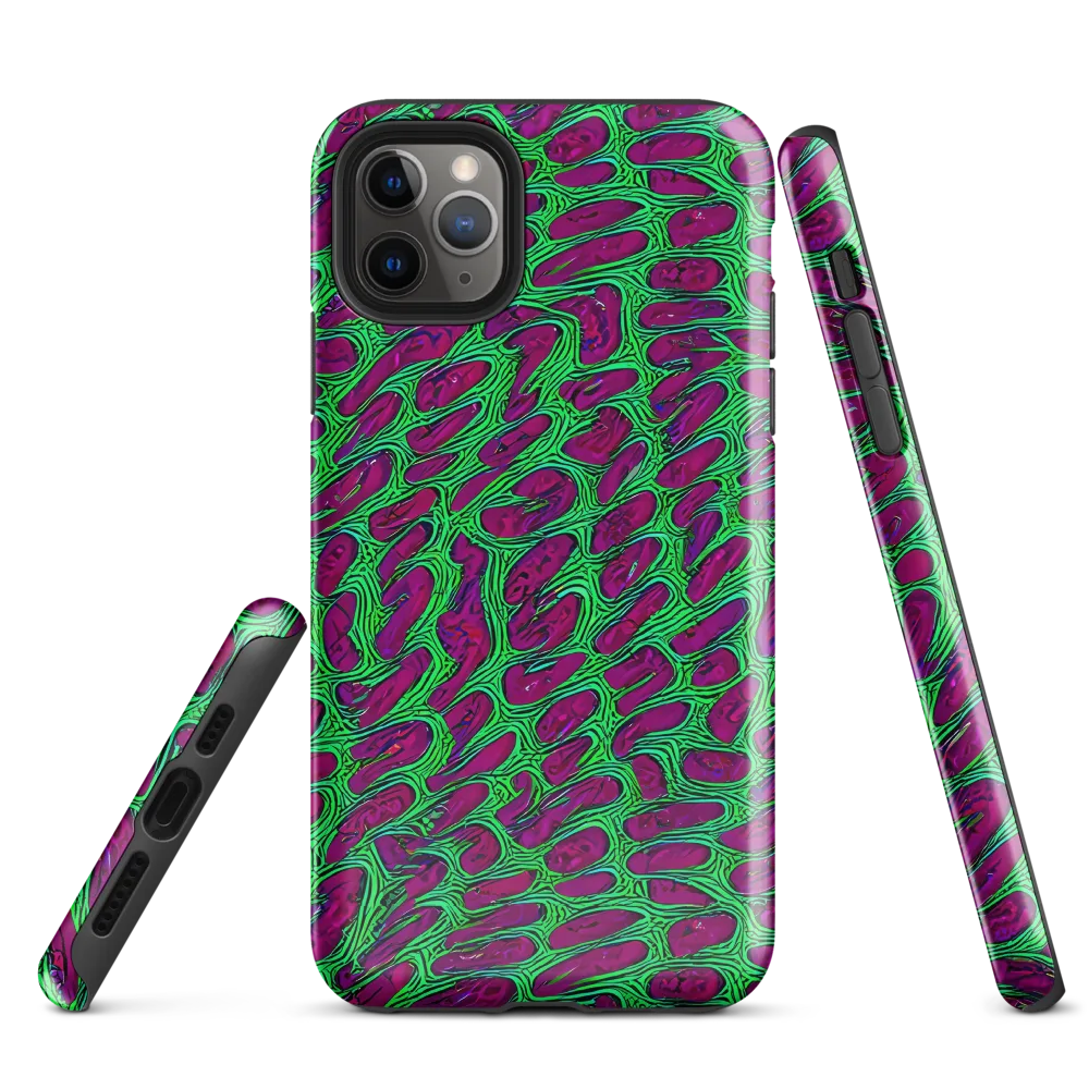Neon Amoeba on Tough Case for iPhone® — Front