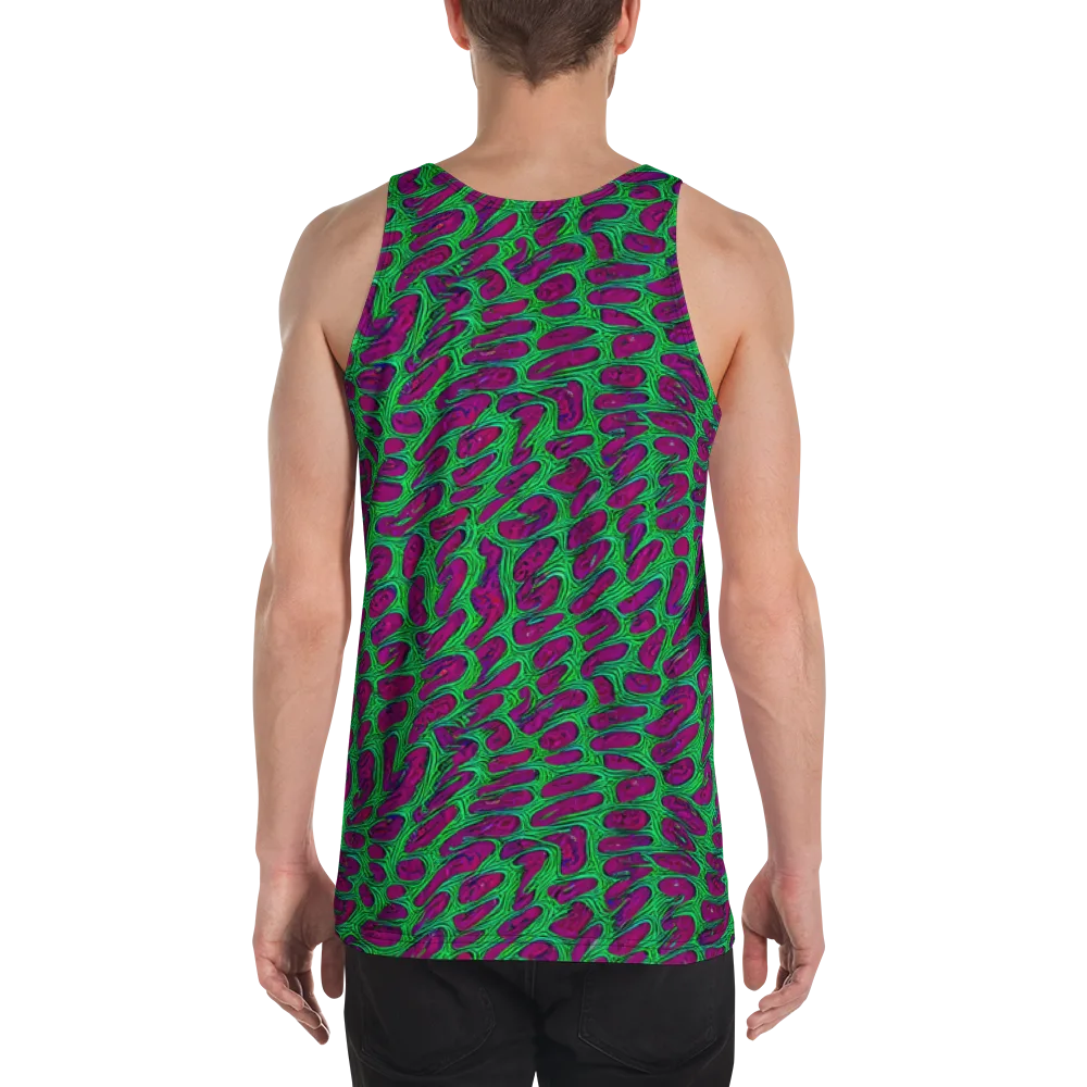 Neon Amoeba on Men's Tank Top — Back