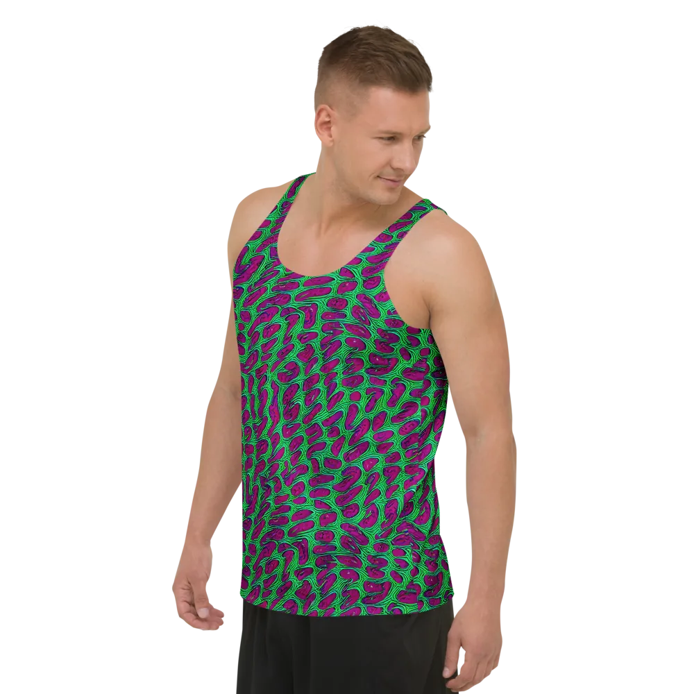 Neon Amoeba on Men's Tank Top — Left Front