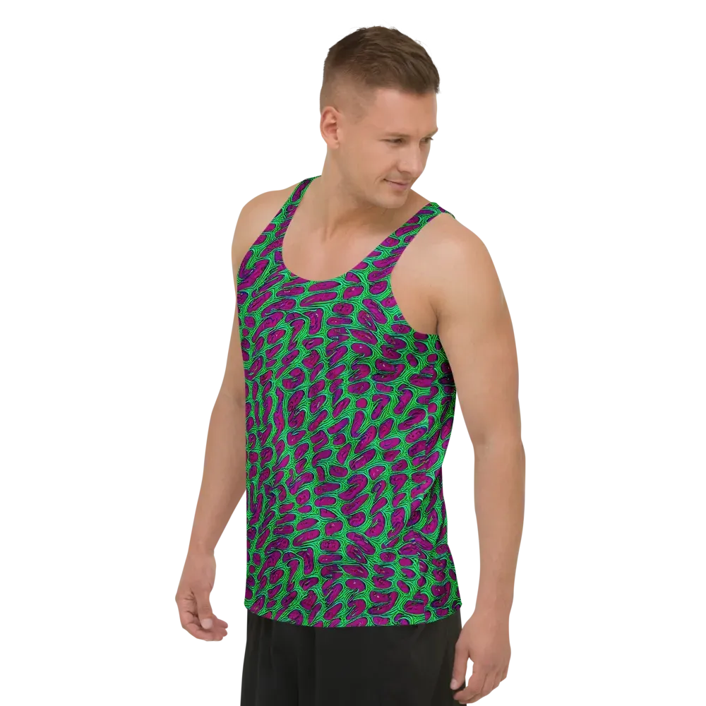 Neon Amoeba on Men's Tank Top — Left Front