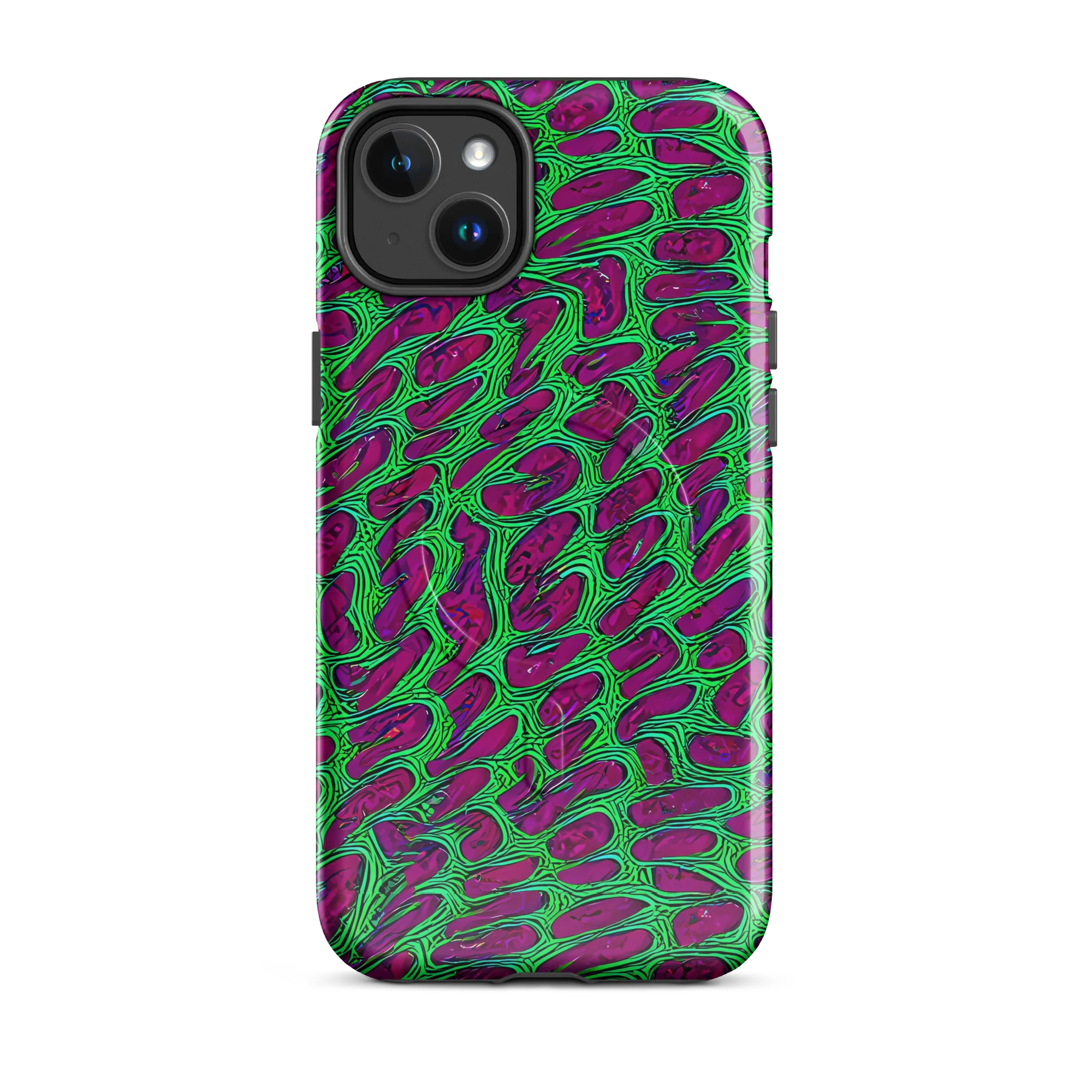 Neon Amoeba on MagSafe Tough Case for iPhone® — Front