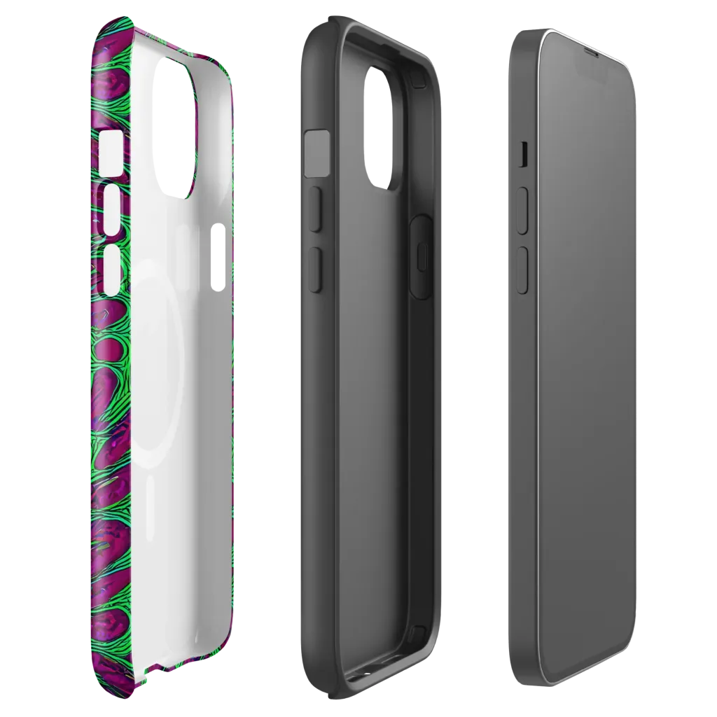 Neon Amoeba on MagSafe Tough Case for iPhone® — Front