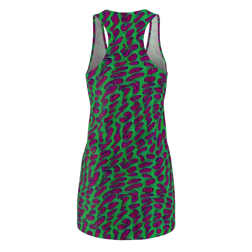 Neon Amoeba on Racerback Dress — Back